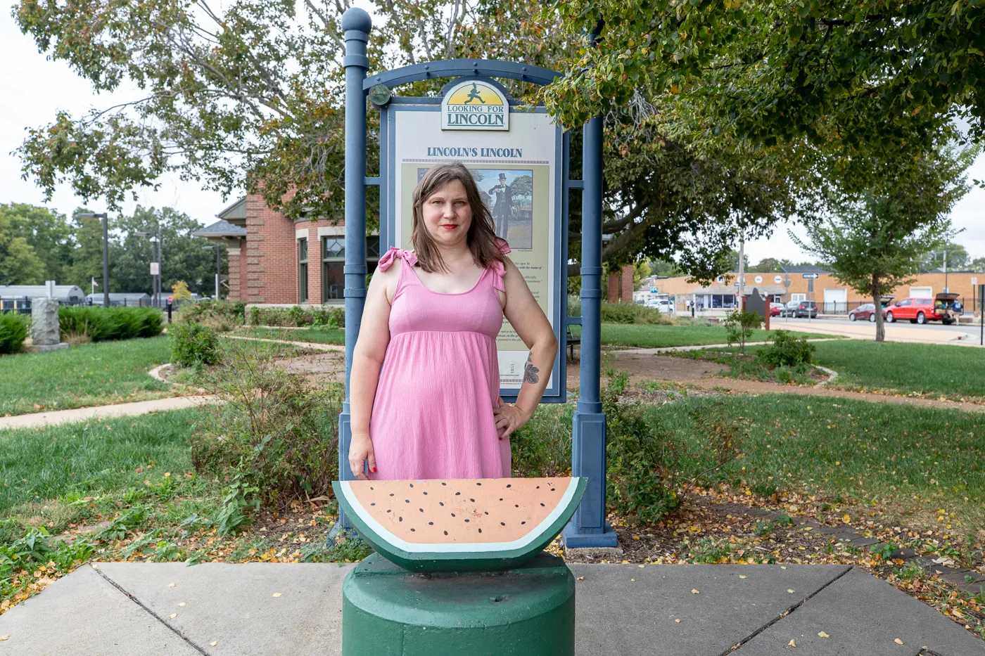 Abraham Lincoln Watermelon Monument in Lincoln, Illinois Route 66 roadside attraction