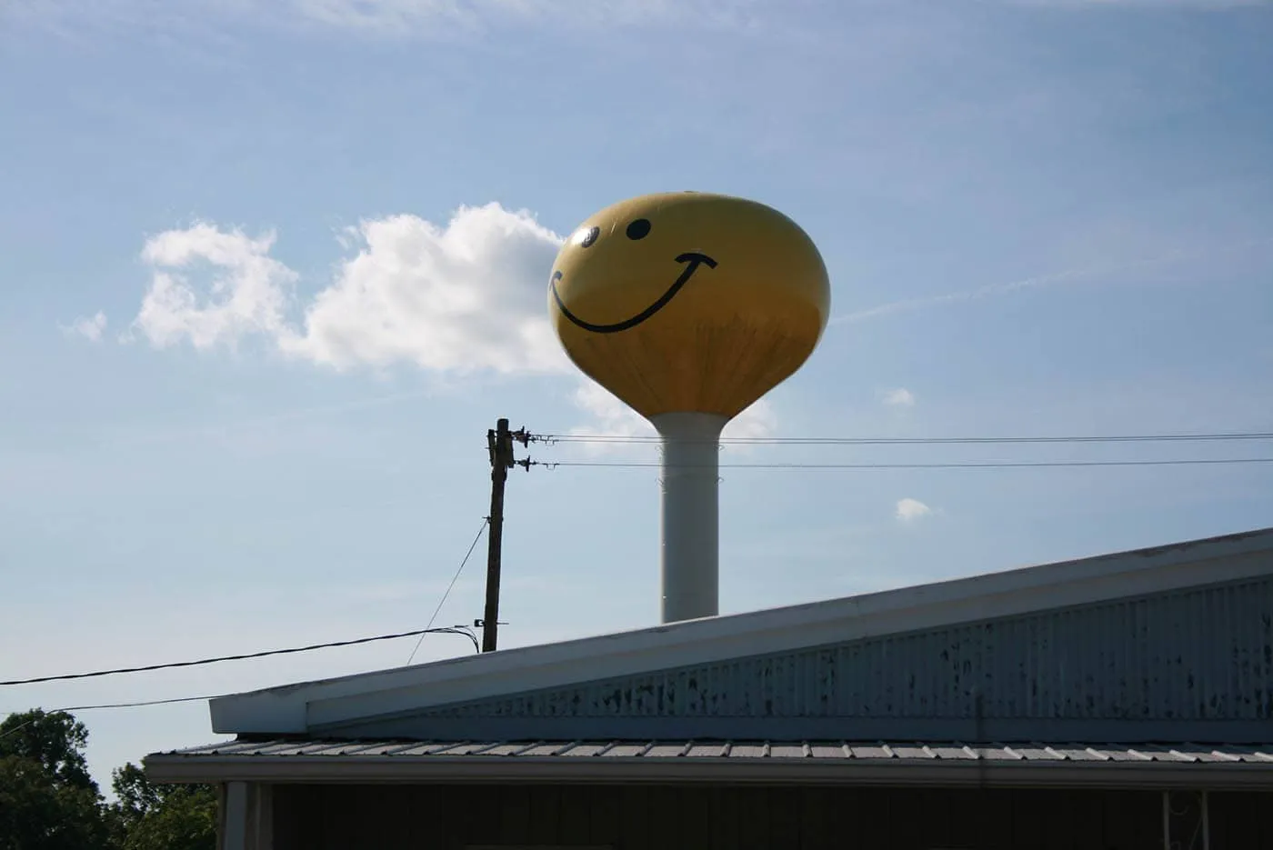 Smiley Face Water Tower in Atlanta, Illinois