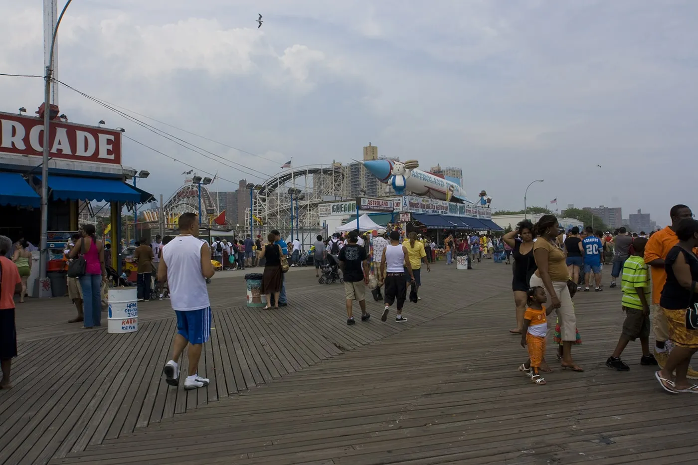 Astroland with an A&W Happy Family at Coney Island in New York