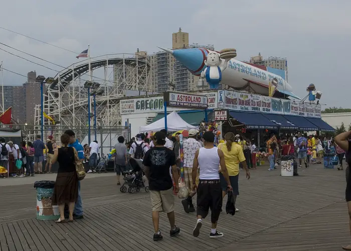 Astroland with an A&W Happy Family at Coney Island in New York