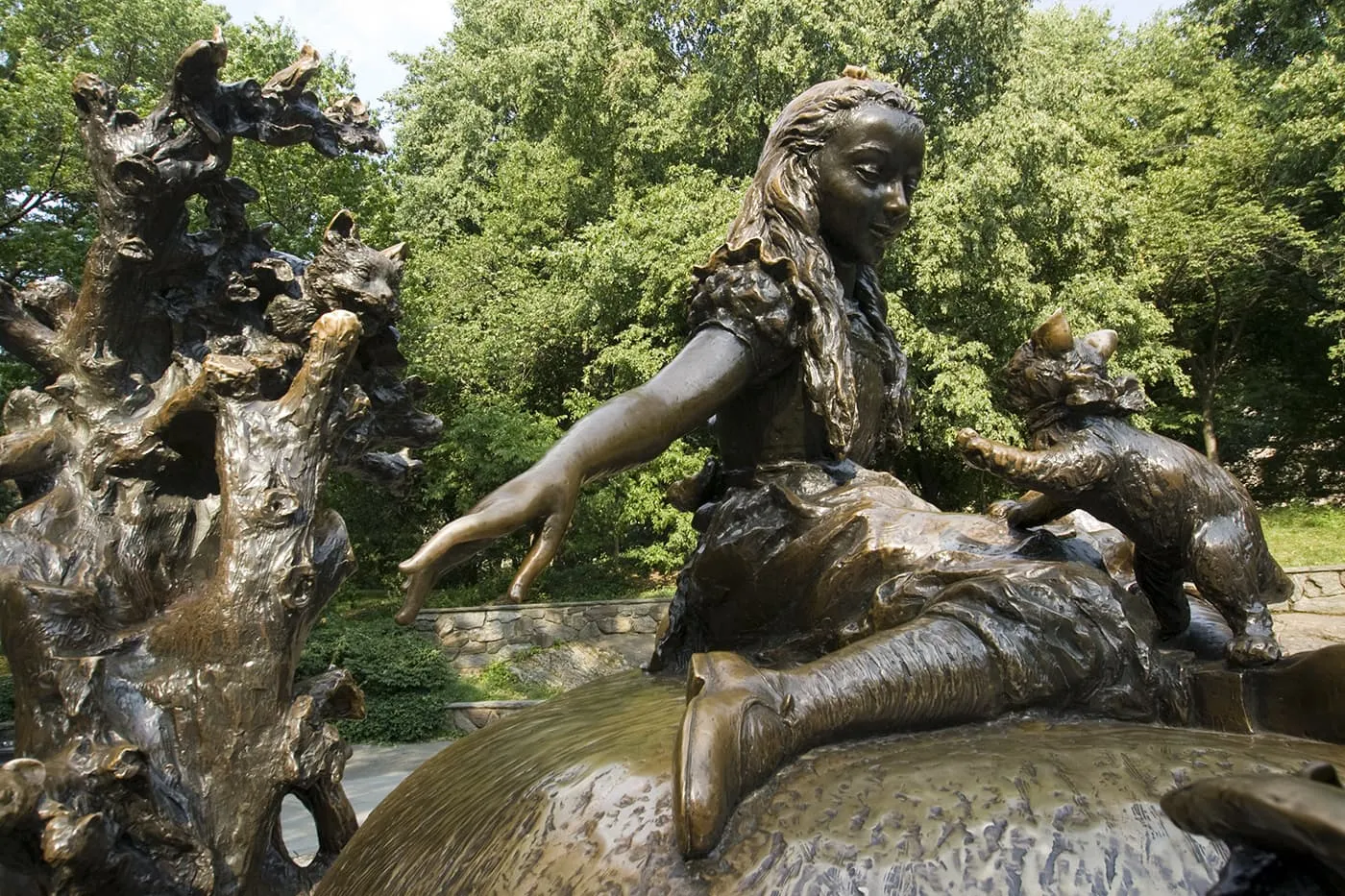 Alice in Wonderland Statue in Central Park, New York City.