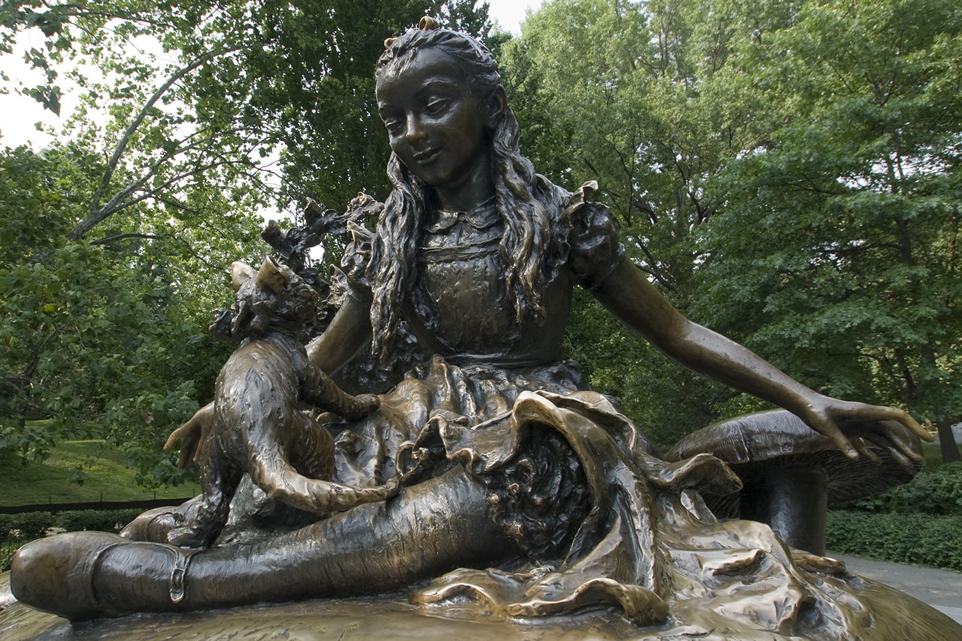 Alice in Wonderland Statue in Central Park, New York City.