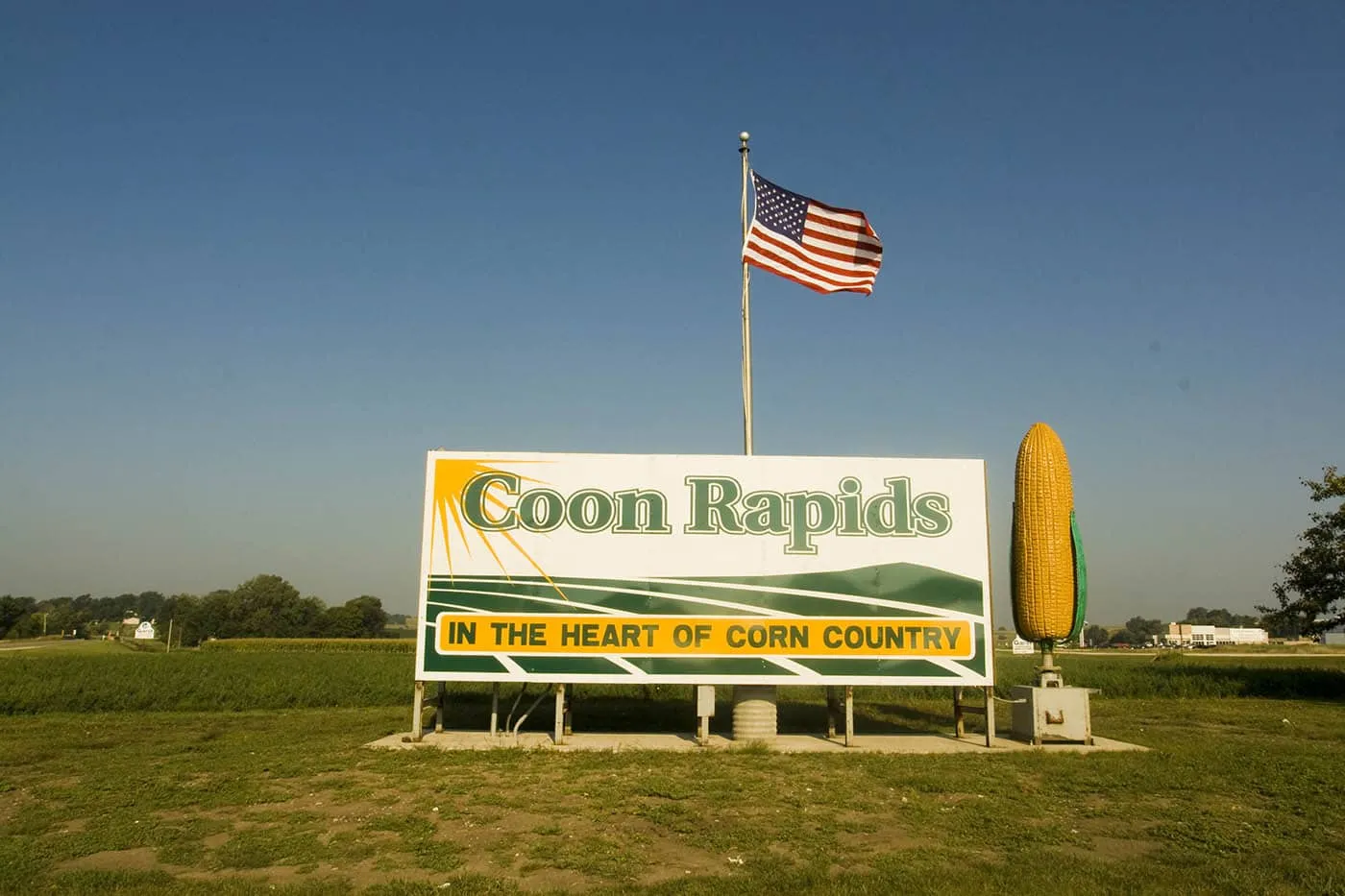 Large Rotating Ear of Corn - a roadside attraction in Coon Rapids, Iowa