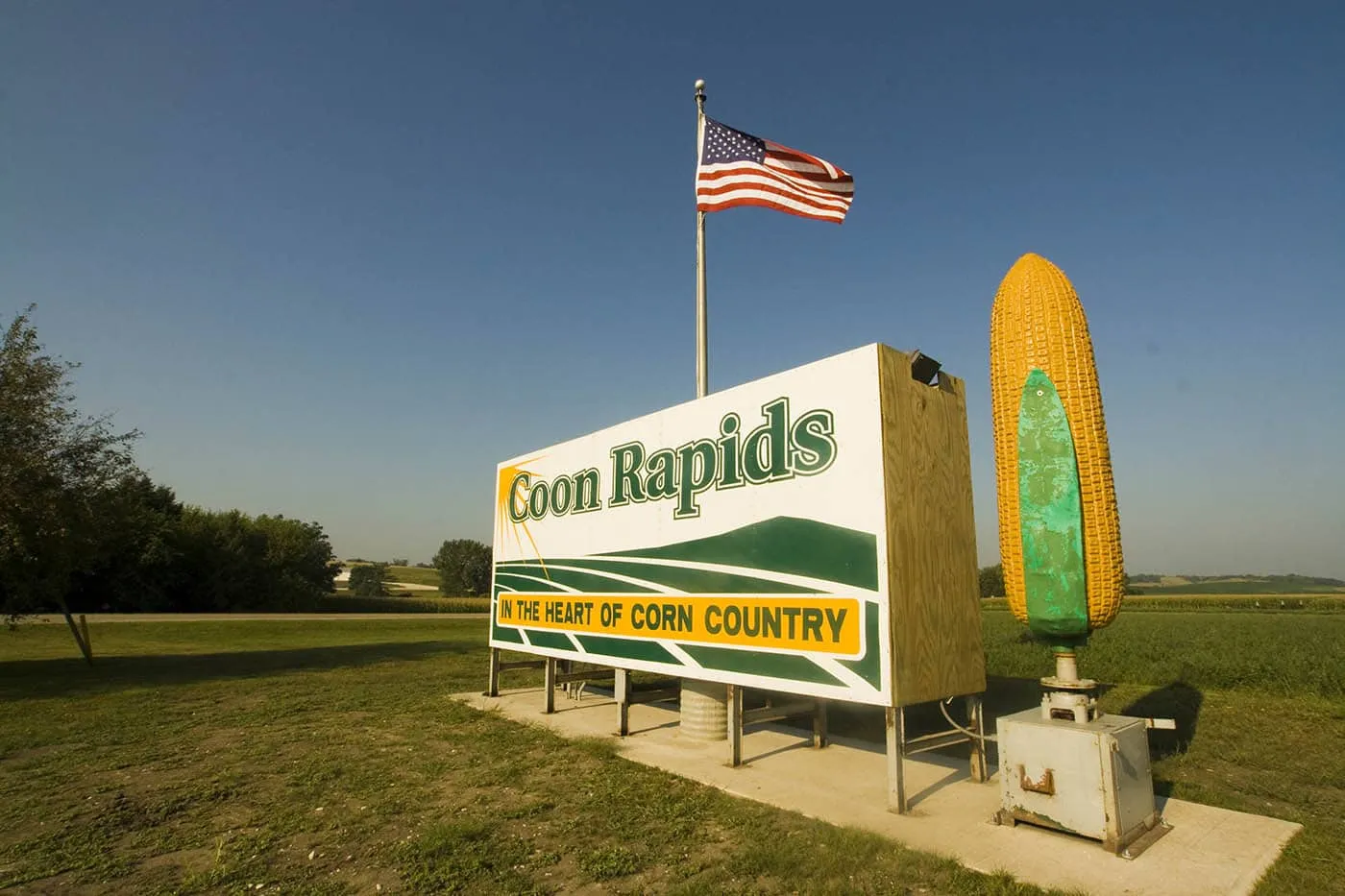 Large Rotating Ear of Corn - a roadside attraction in Coon Rapids, Iowa