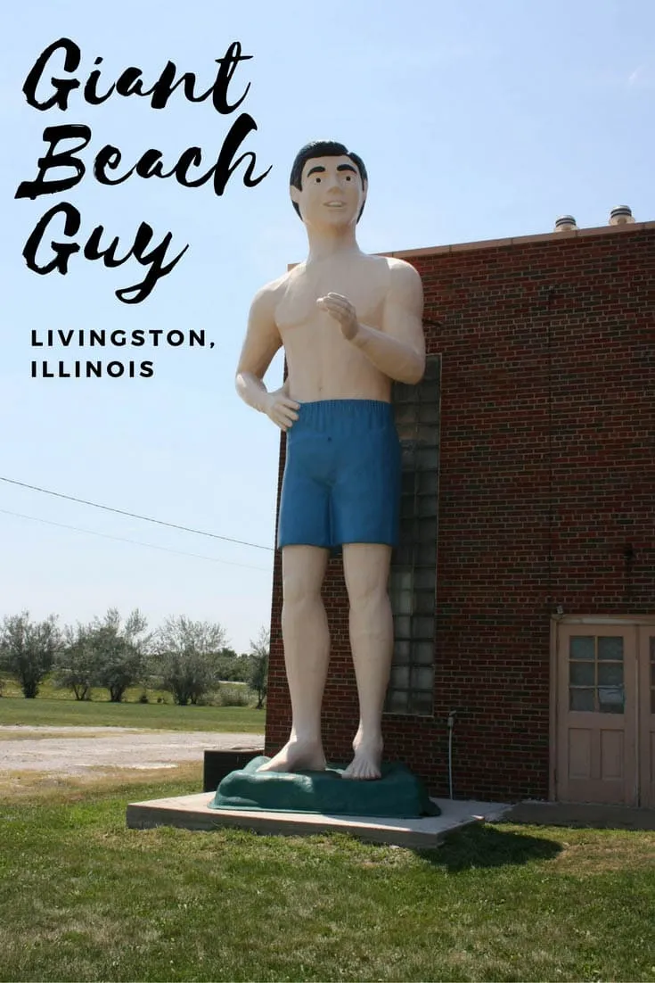 Giant Beach Guy - a roadside attraction at Pink Elephant Antique Mall in Livingston, Illinois
