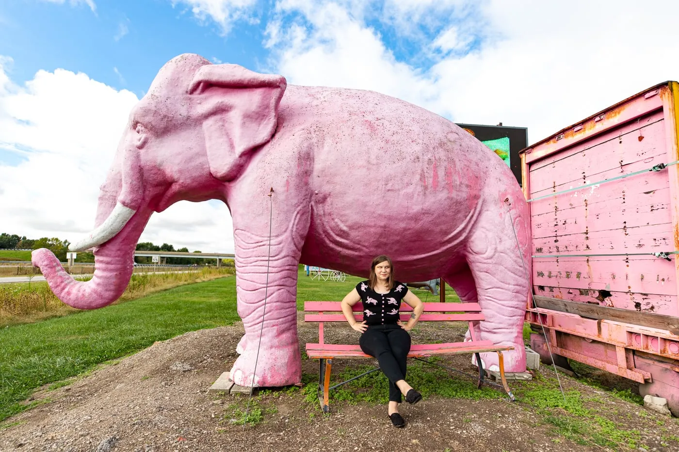 Pink Elephant Antique Mall in Livingston, Illinois - Route 66 Roadside Attraction