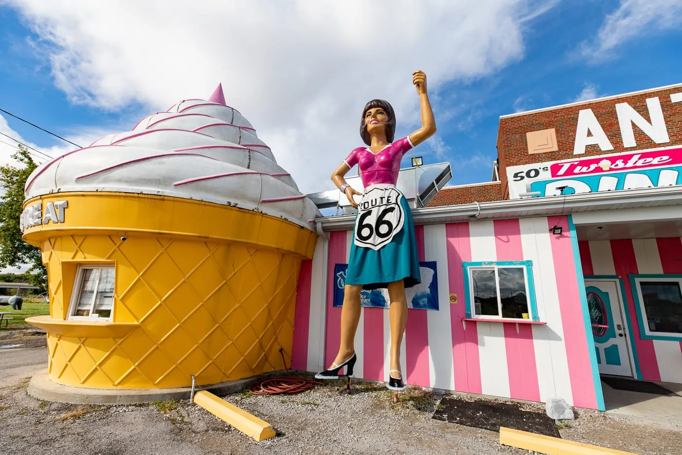 Waitress Uniroyal Gal at the Pink Elephant Antique Mall in Livingston, Illinois - Route 66 Roadside Attraction