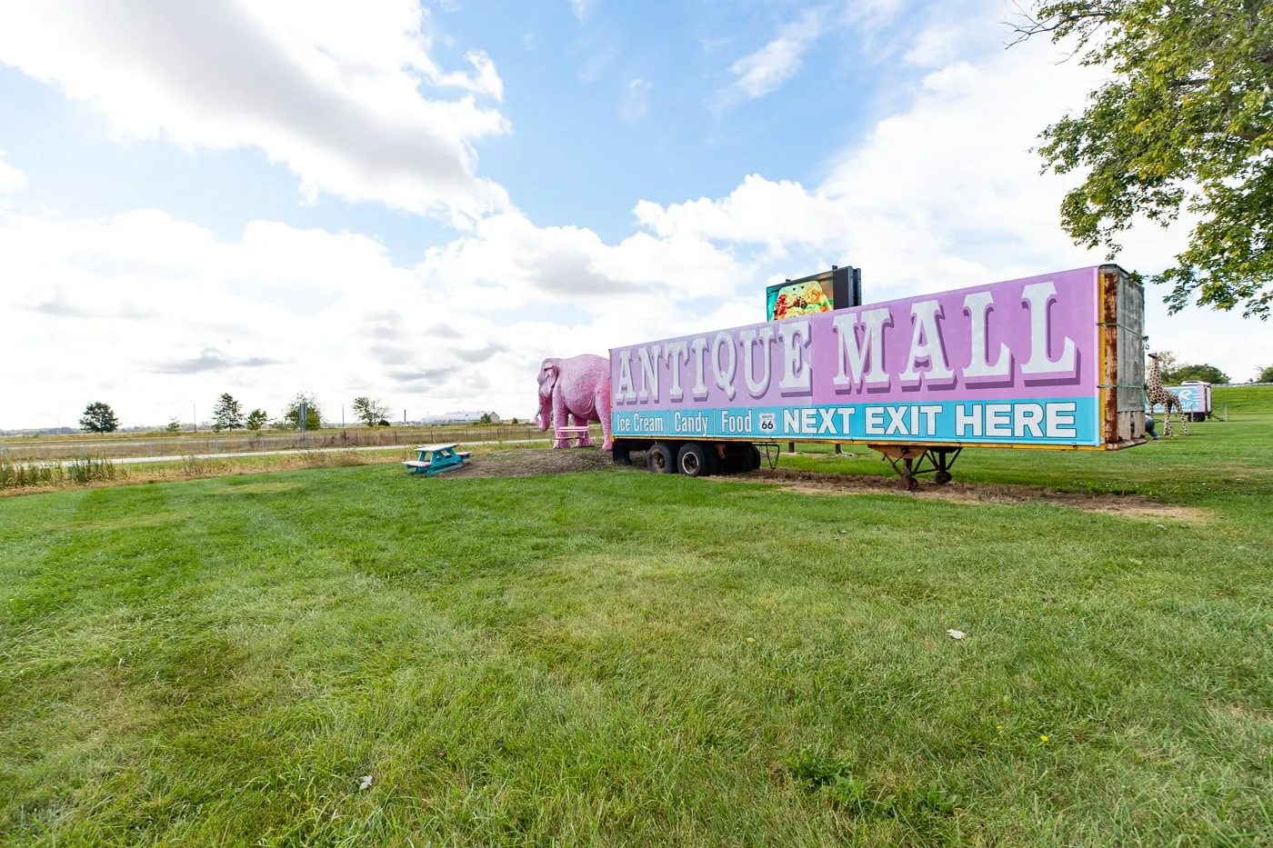 Pink Elephant Antique Mall in Livingston, Illinois - Route 66 Roadside Attraction