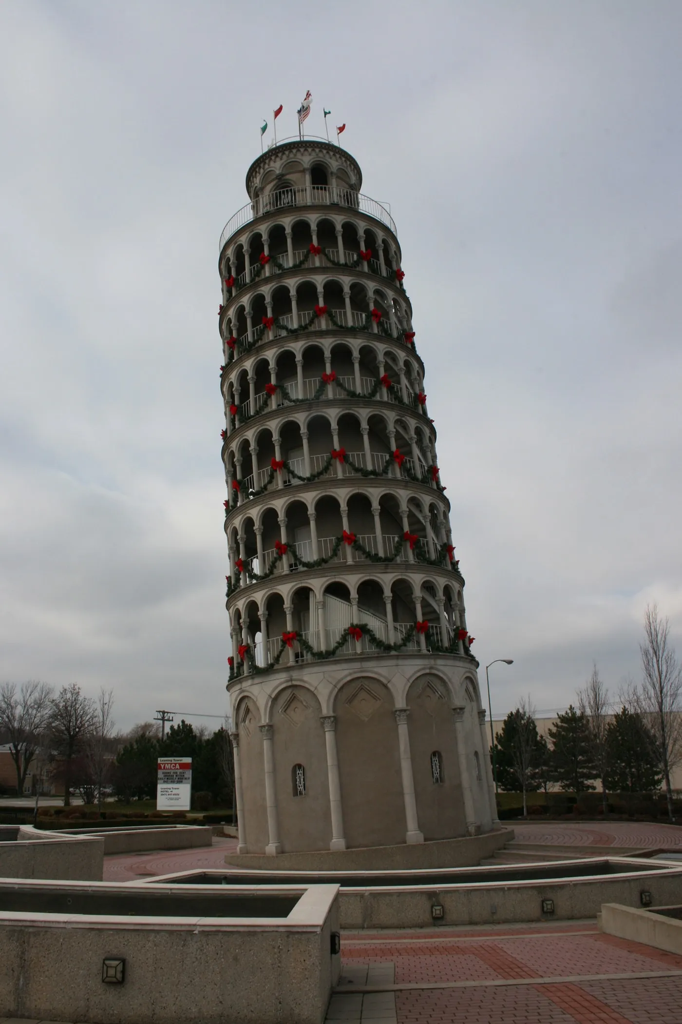 Leaning Tower of Niles in Niles, Illinois - Leaning Tour of Pisa Replica