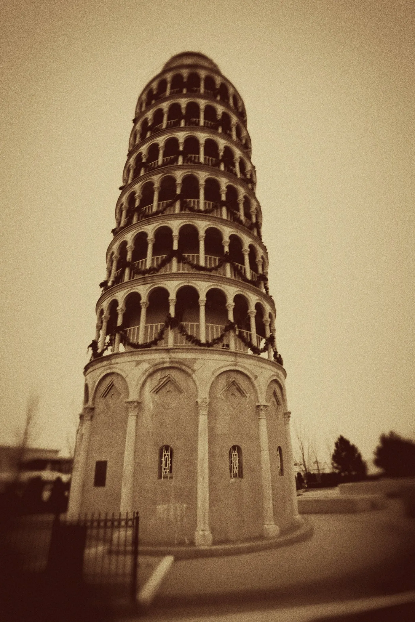 Leaning Tower of Niles - a roadside attraction in Niles, Illinois