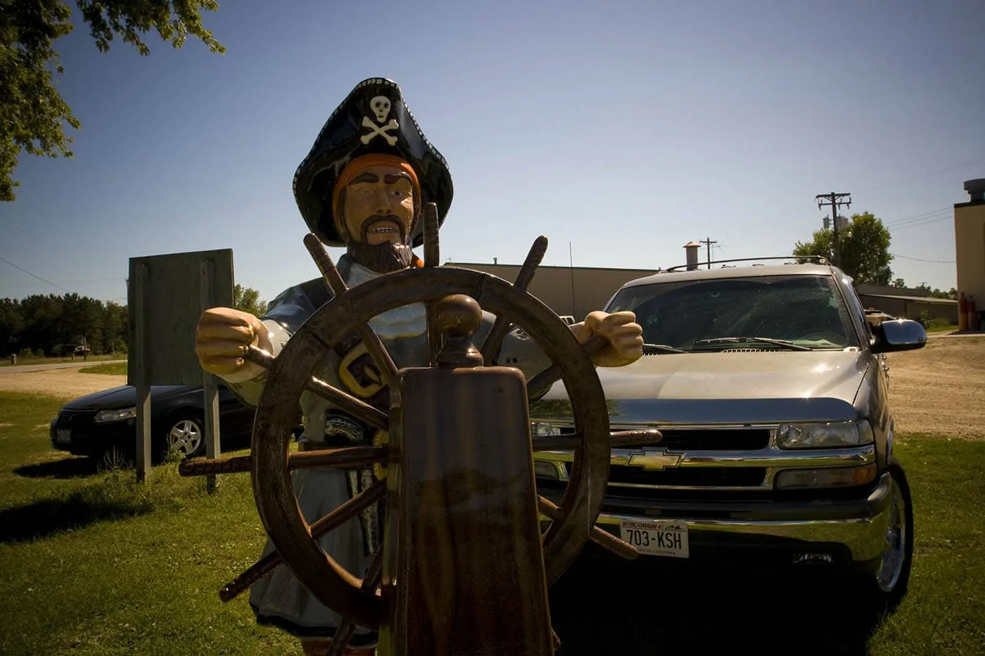 Fiberglass Pirate with wheel - Fast Fiberglass Animals, Shapes & Trademarks in Sparta, Wisconsin