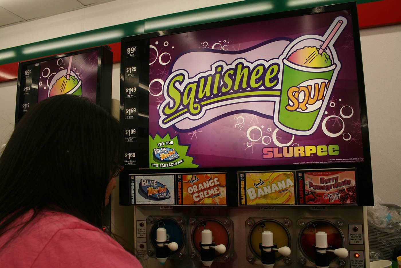 Squishee machine at The Simpsons Kwik E Mart 7-11 in Chicago, Illinois in Chicago, Illinois