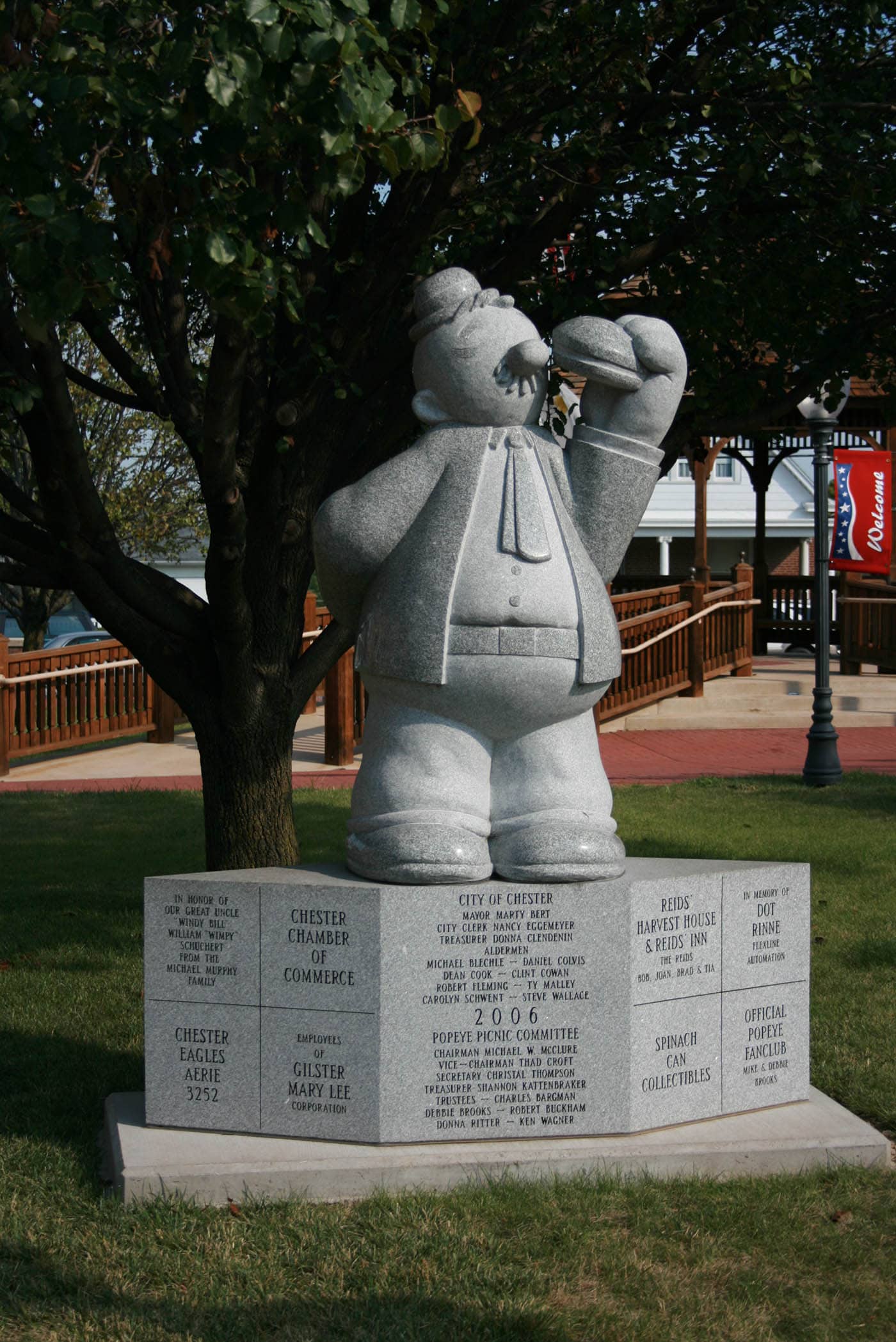 Popeye's Wimpy Statue in Chester, Illinois