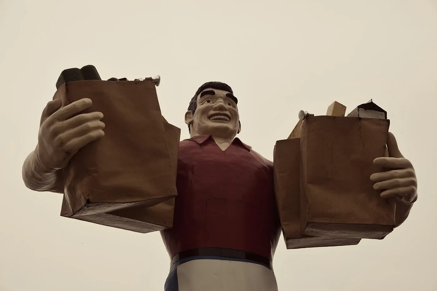 Big John Grocery Clerk, a roadside attraction in Metropolis, Illinois