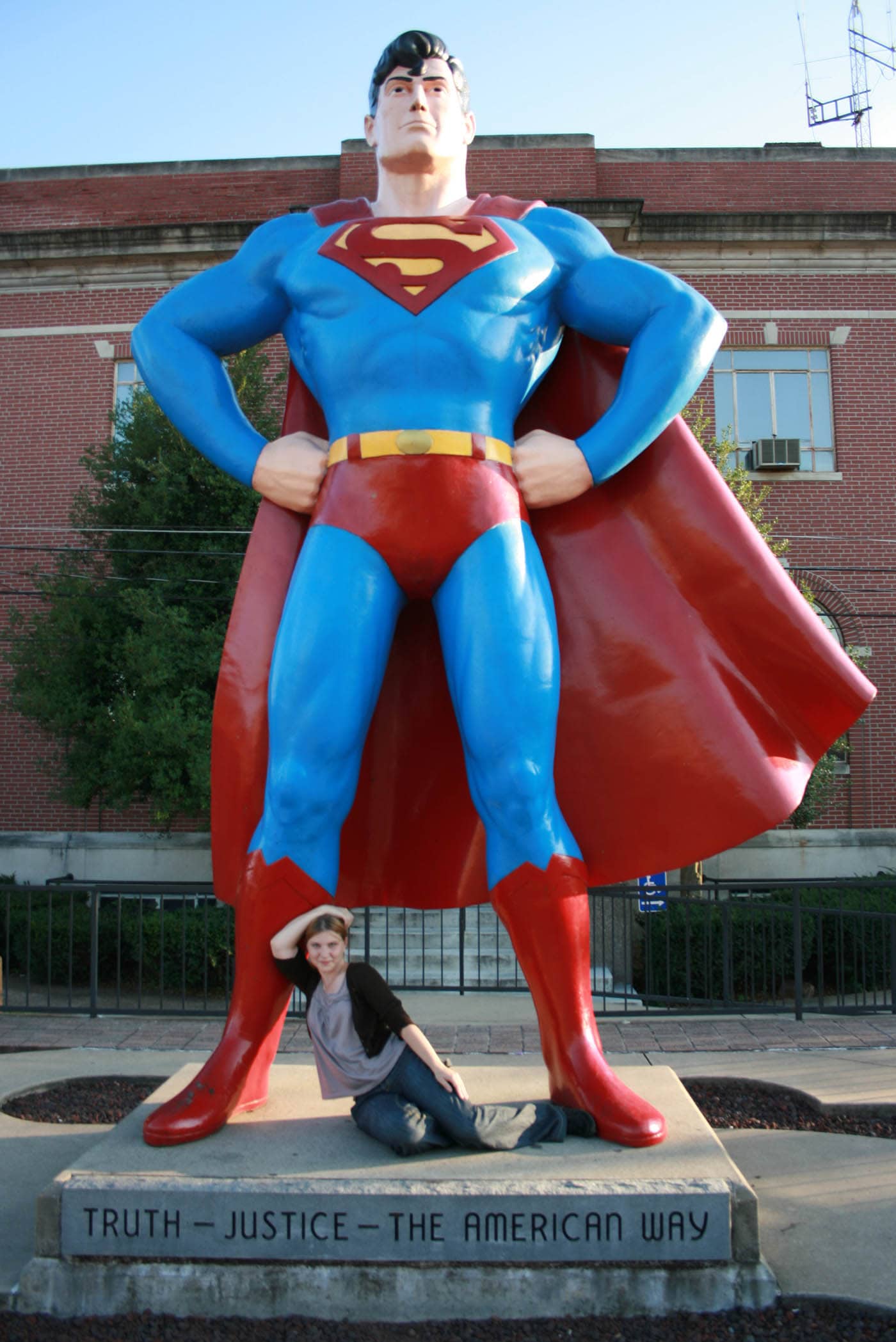 superman flying statue