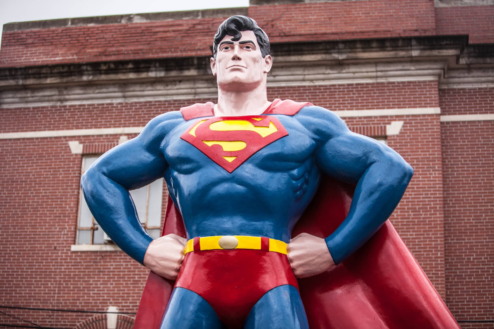 Giant Superman Statue in Metropolis, Illinois.