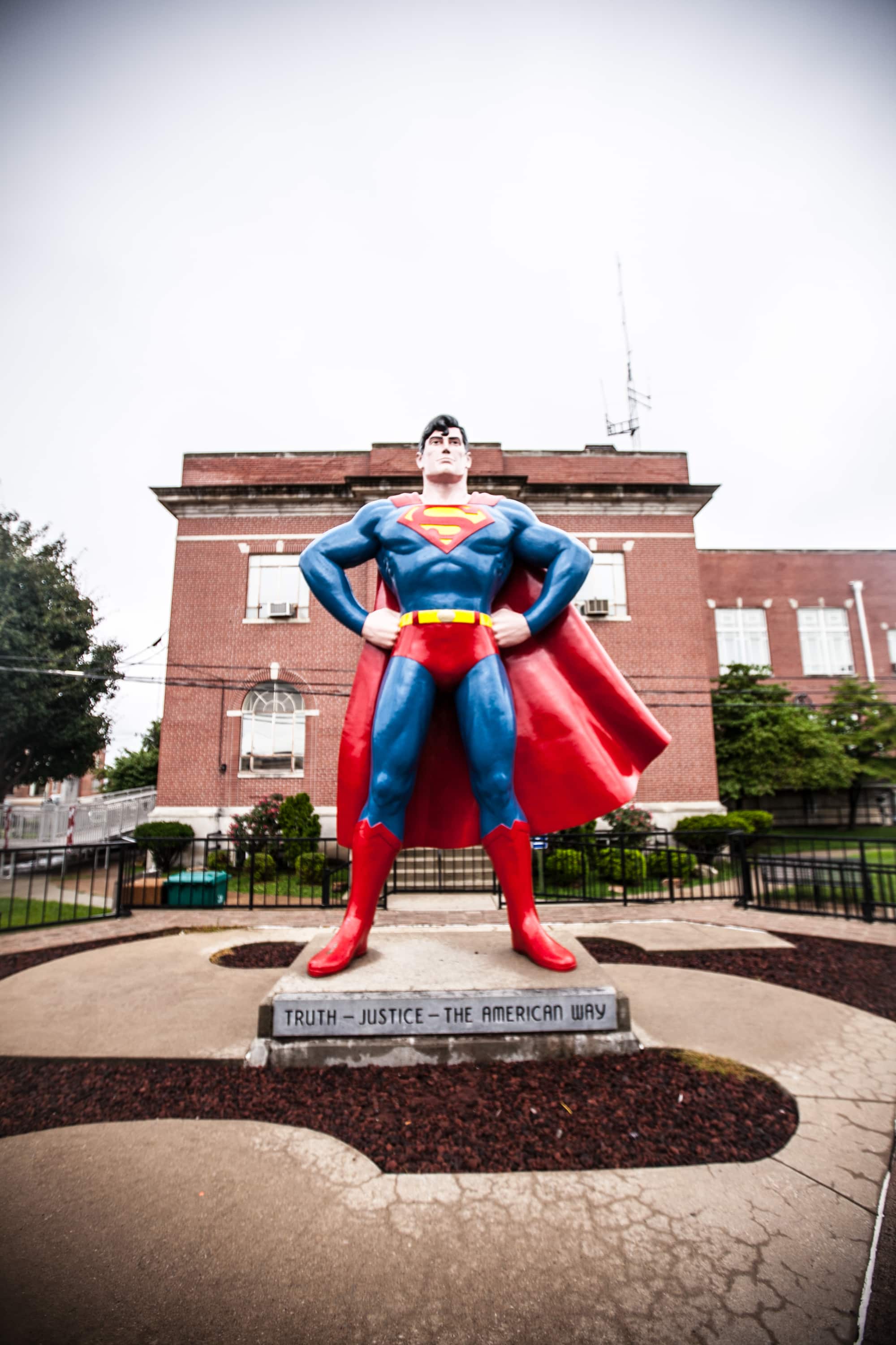 Giant Superman Statue in Metropolis, Illinois.