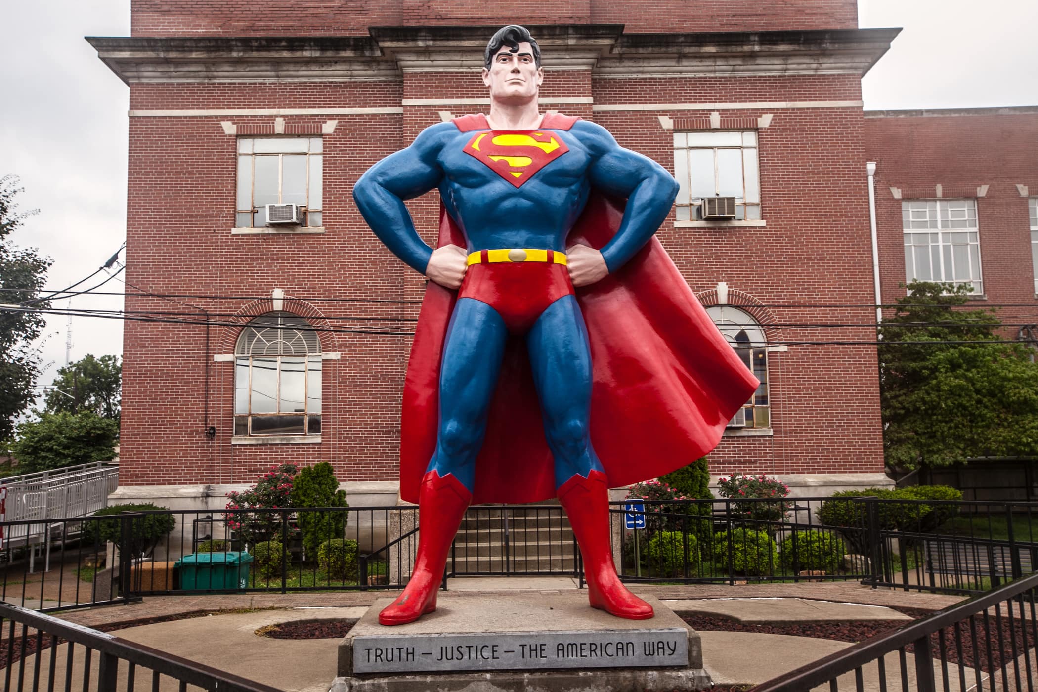 Giant Superman Statue in Metropolis, Illinois.