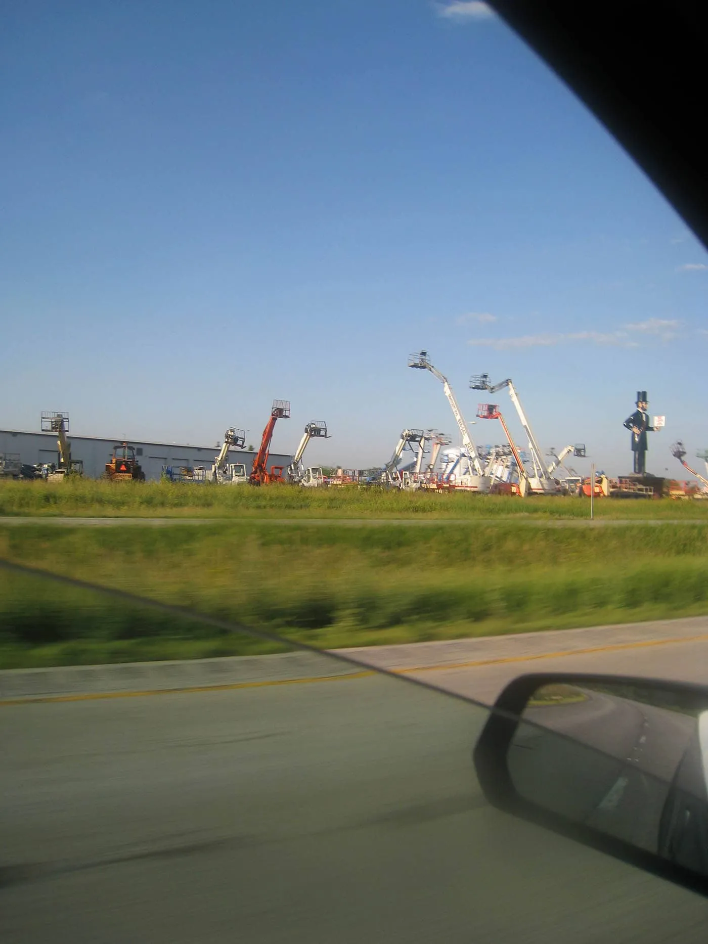 Giant Abraham Lincoln statue off of I-57 in Kankakee, Illinois.