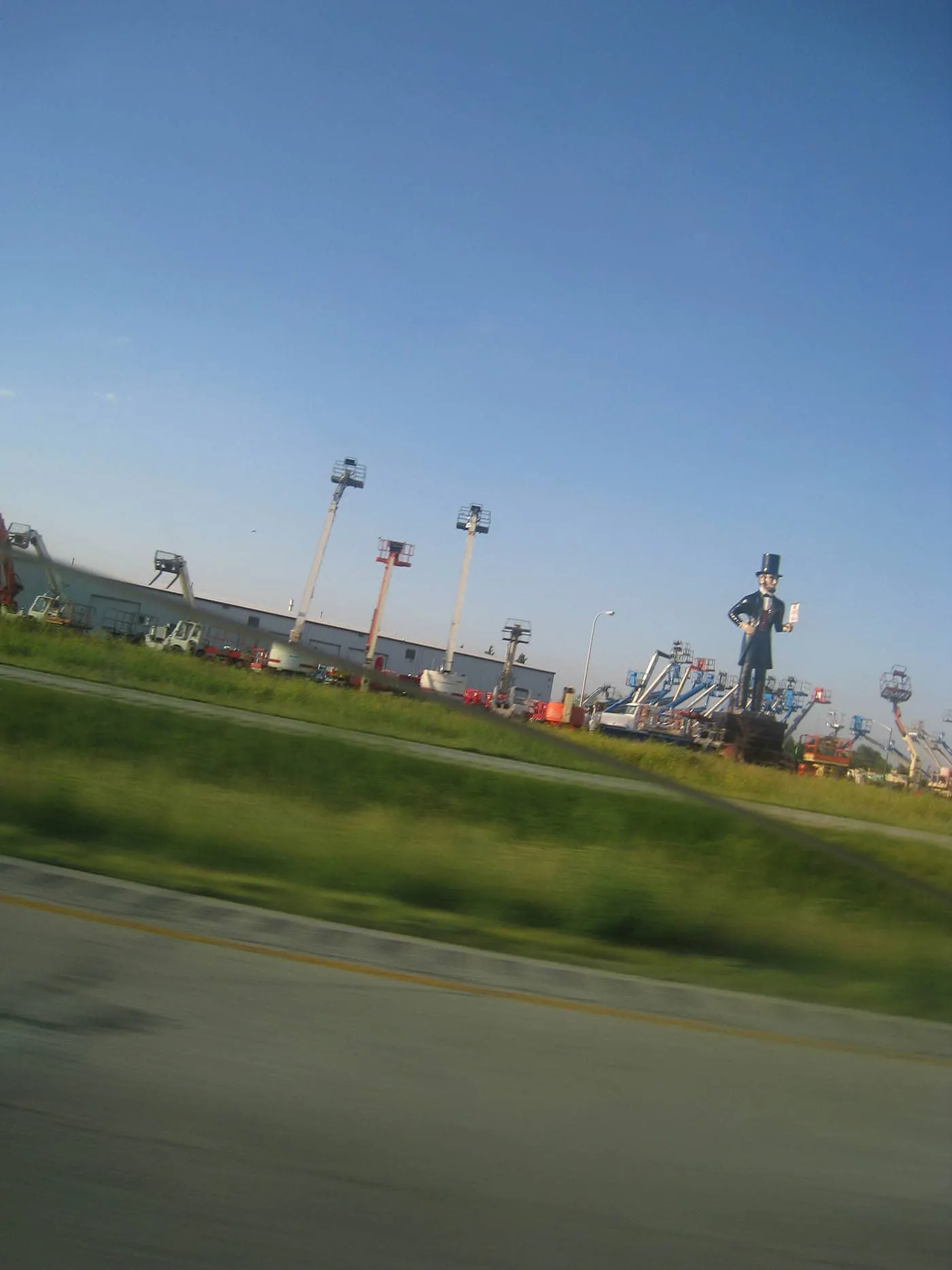 Giant Abraham Lincoln statue off of I-57 in Kankakee, Illinois.