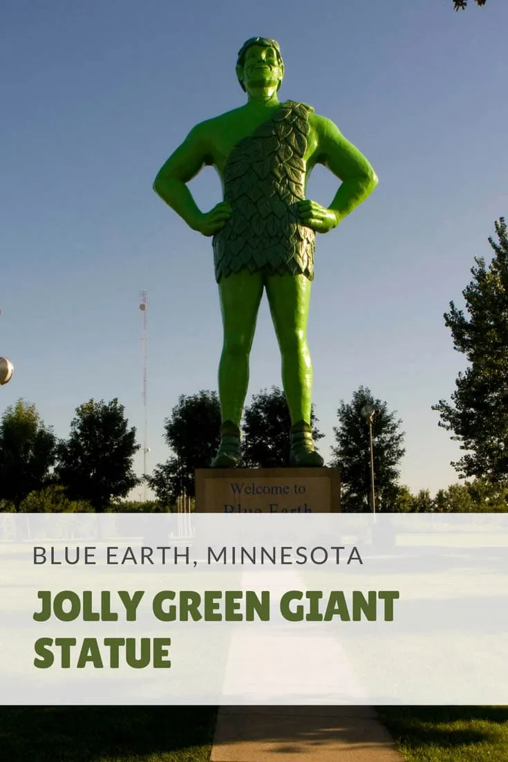 Ho! Ho! Ho! In 1978 a large fiberglass Jolly Green Giant statue was built to celebrate the iconic advertising icon. This roadside attraction stands at 55-feet tall in Blue Earth, Minnesota. Add it to your travel buckets lists of things to do in Minnesota and stop by on a road trip with kids or adults in winter, summer, spring, or fall!
#MinnesotaRoadsideAttractions #RoadsideAttraction #RoadTrip #MinnesotaRoadTrip #MinnesotaBucketList #WeirdRoadsideAttractions #RoadTripStops
