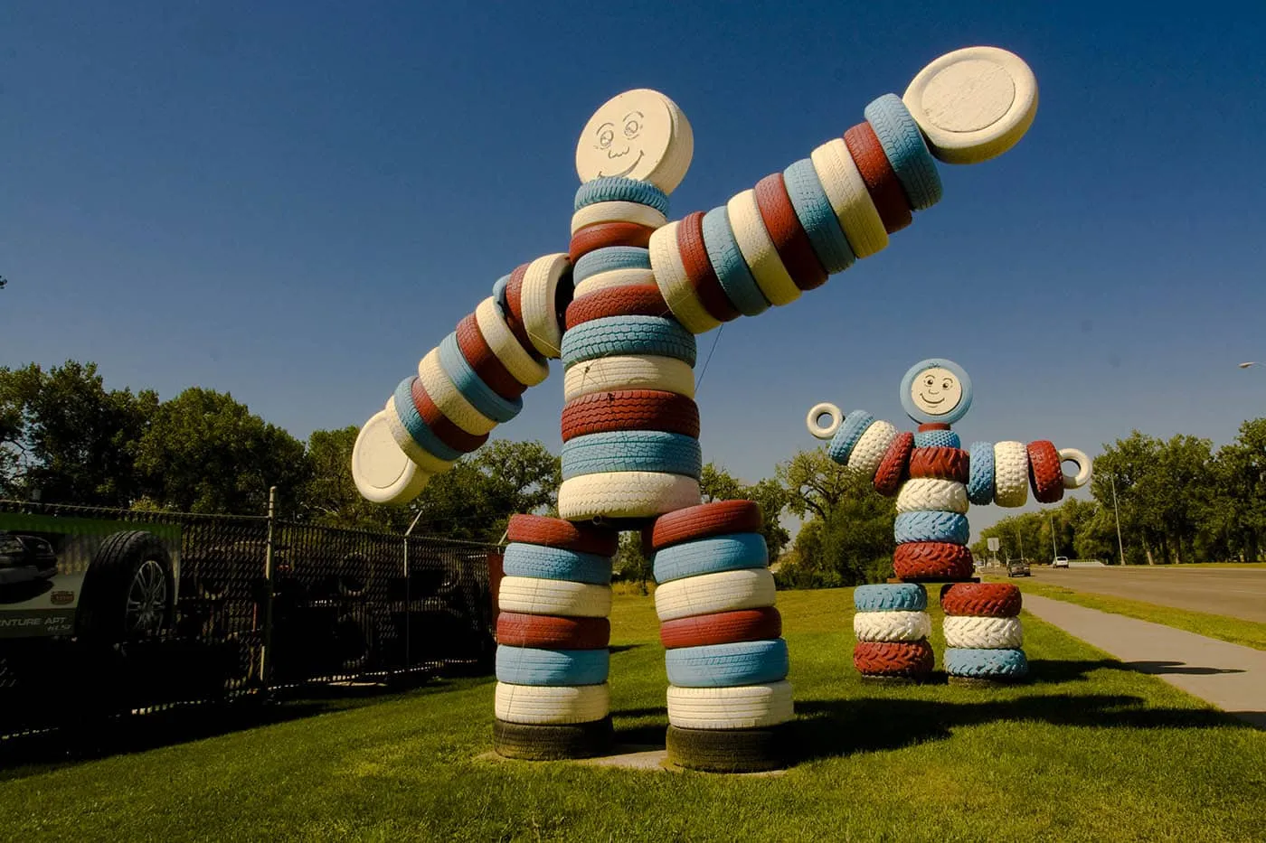Men made from tires, a roadside attraction in Rapid City, South Dakota