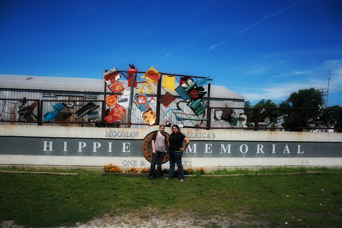 Moomaw America's Hippie Memorial, the one and only Hippie Memorial, a roadside attraction in Arcola, Illinois