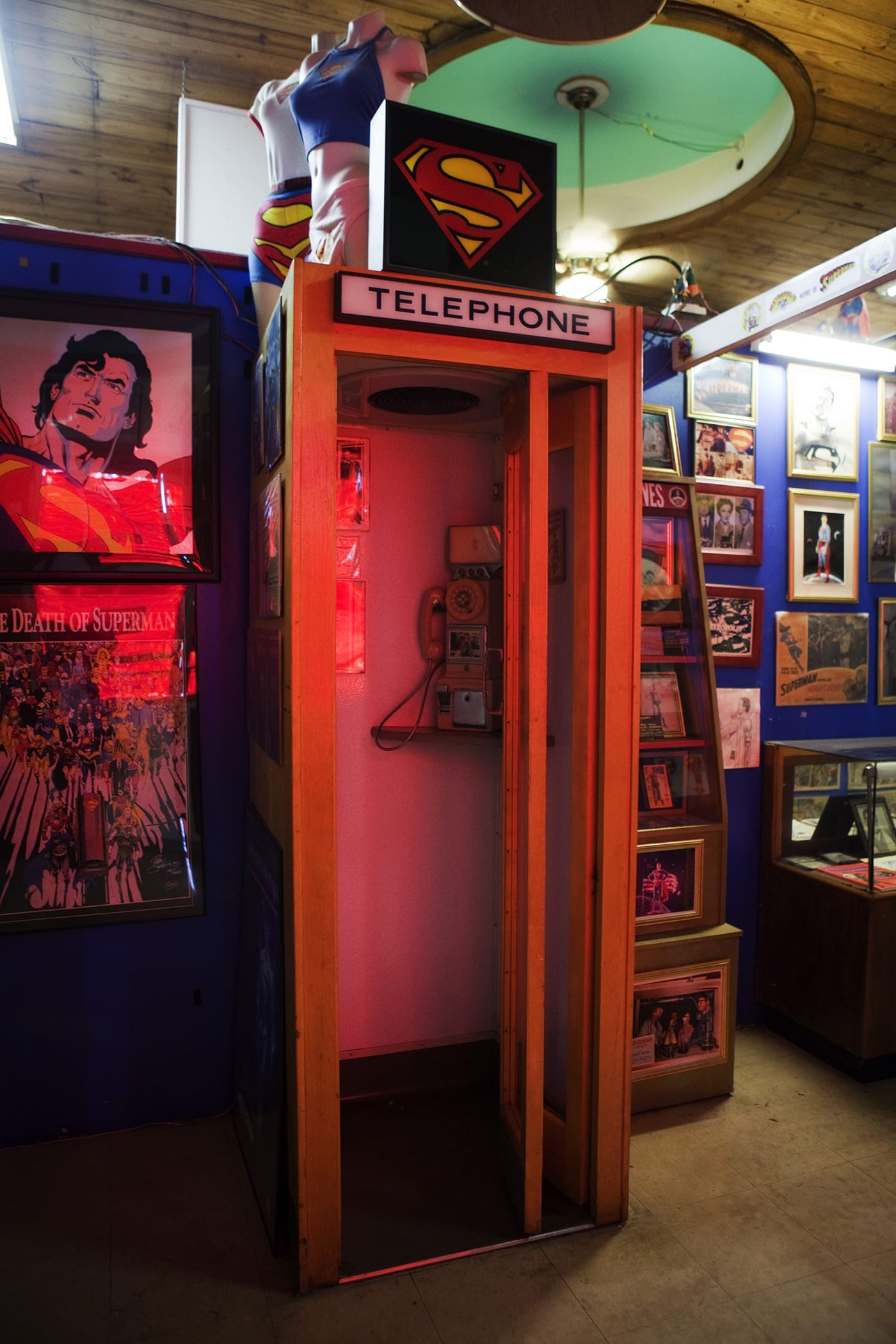 Superman telephone booth at the Super Museum in Metropolis, Illinois.