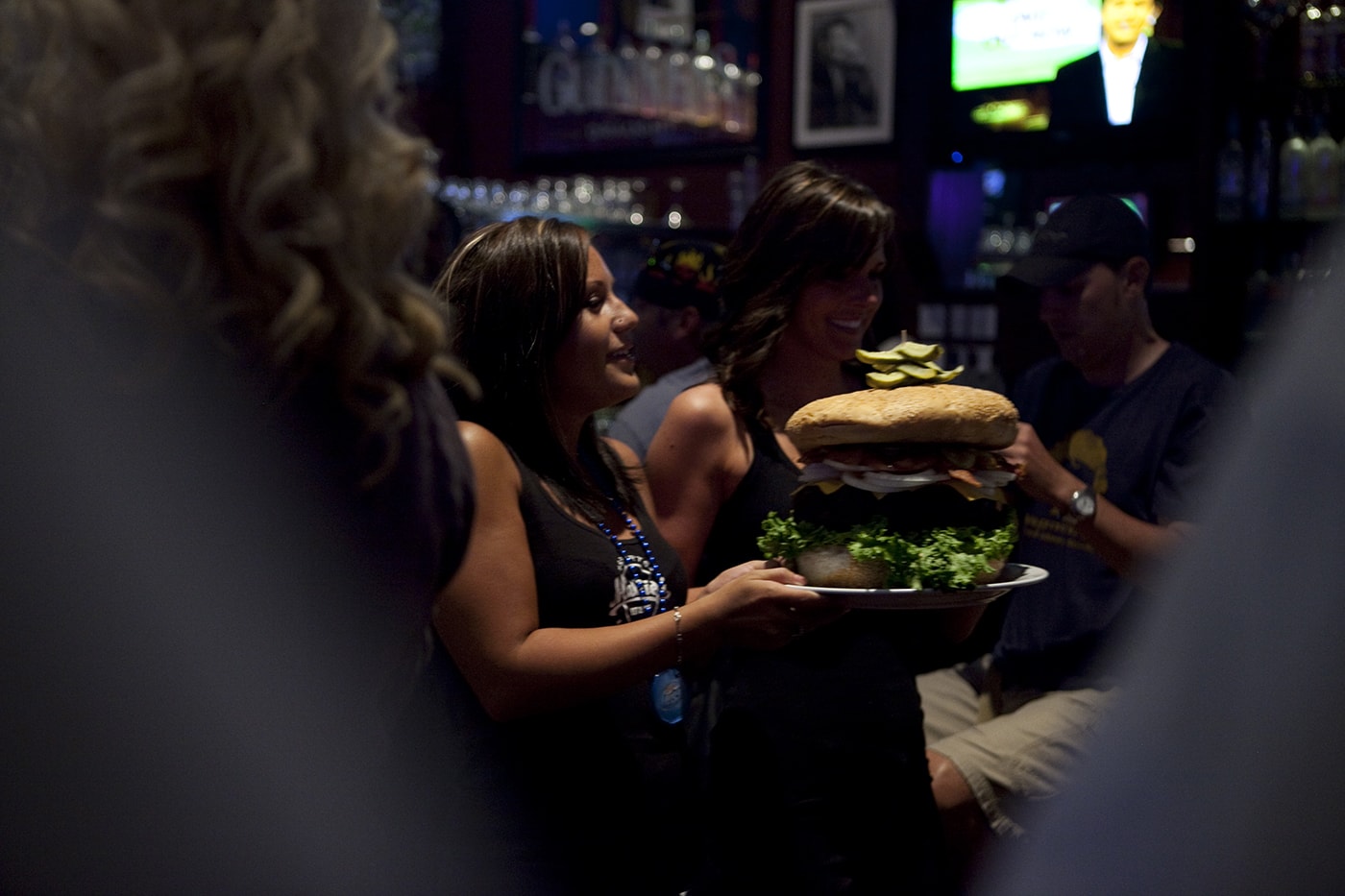 Guinness World Record for Biggest Hamburger at Mallie's Sport Bar and Grill in Southgate, Michigan