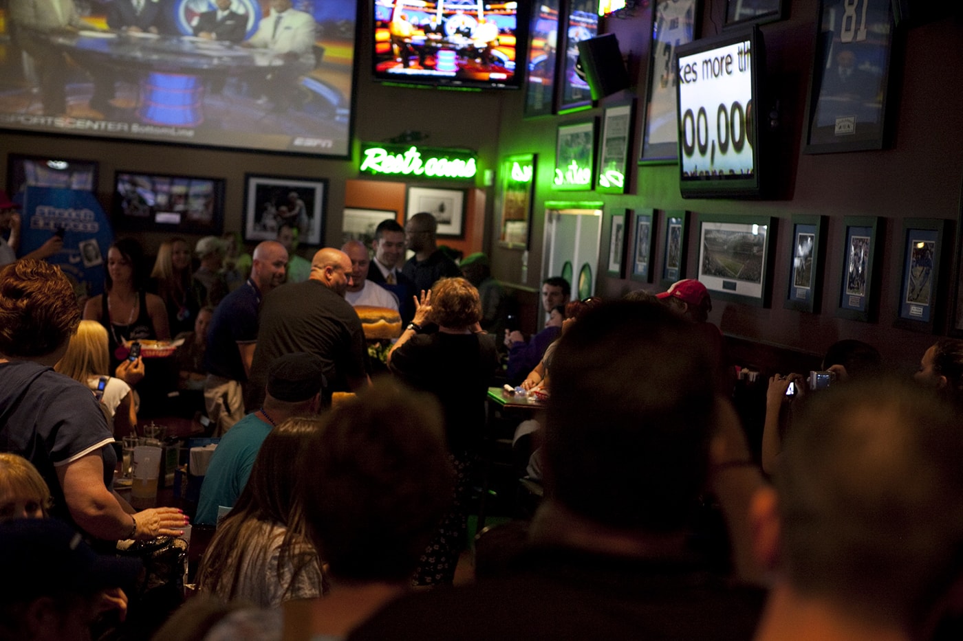 Guinness World Record for Biggest Hamburger at Mallie's Sport Bar and Grill in Southgate, Michigan