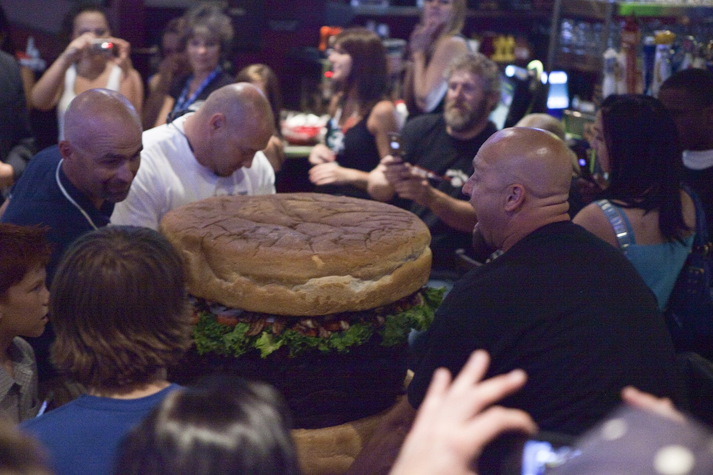 Guinness World Record for Biggest Hamburger at Mallie's Sport Bar and Grill in Southgate, Michigan