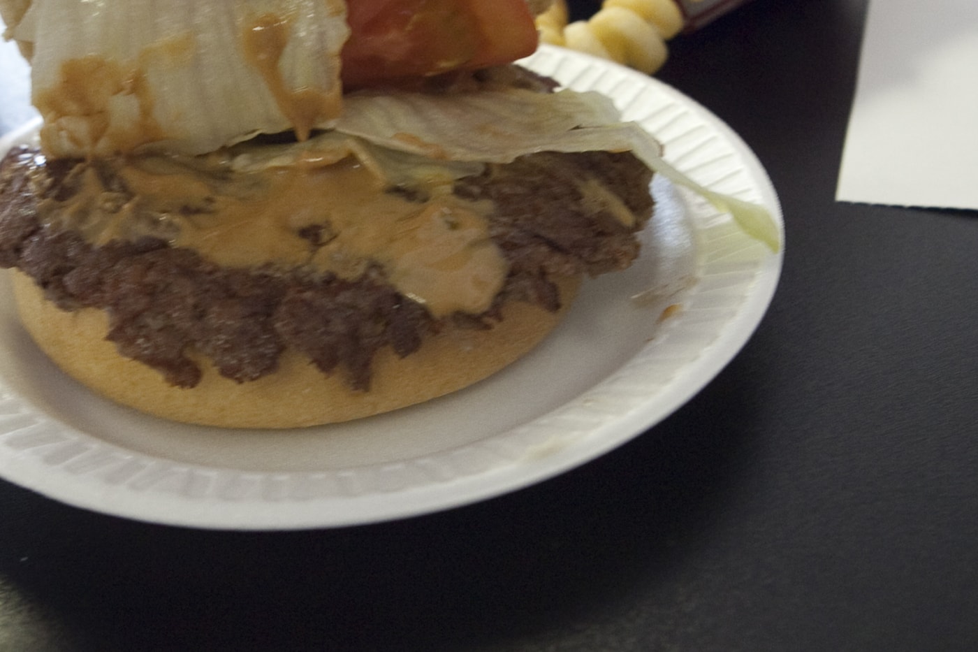 Guberburger at The Wheel Inn in Sedalia, Missouri - A Hamburger topped with Peanut Butter 