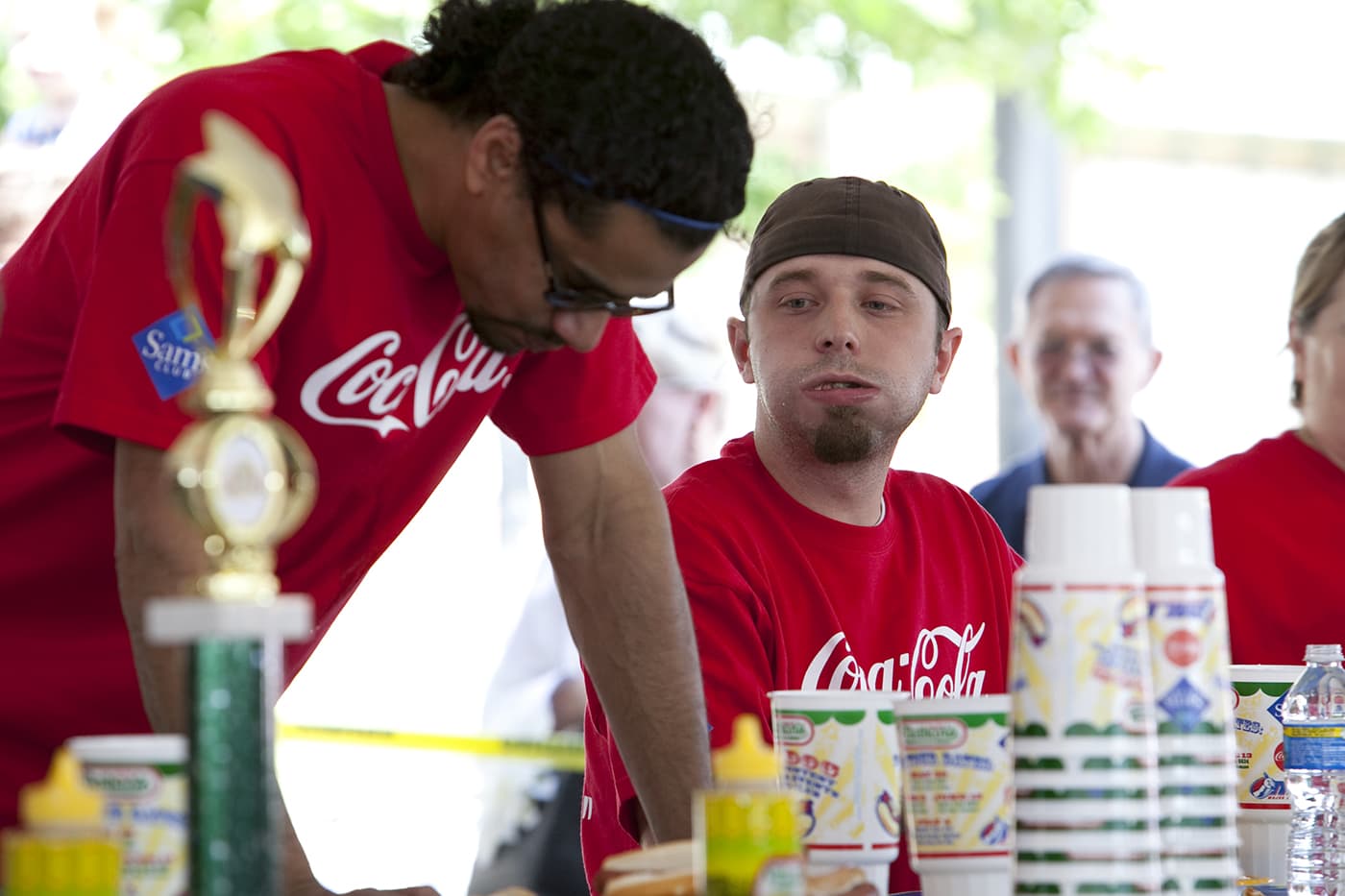 Hot Dog Eating Qualifying Contest in Kansas City, Missouri.