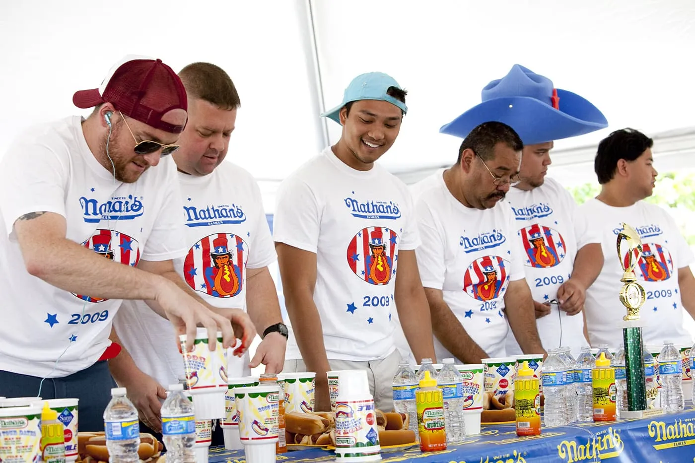 Hot Dog Eating Qualifying Contest in Kansas City, Missouri.