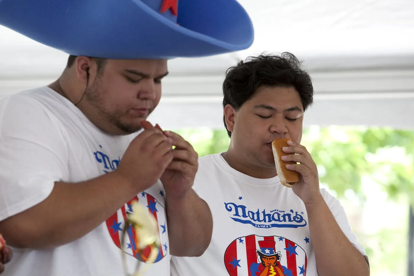 Hot Dog Eating Qualifying Contest in Kansas City, Missouri.