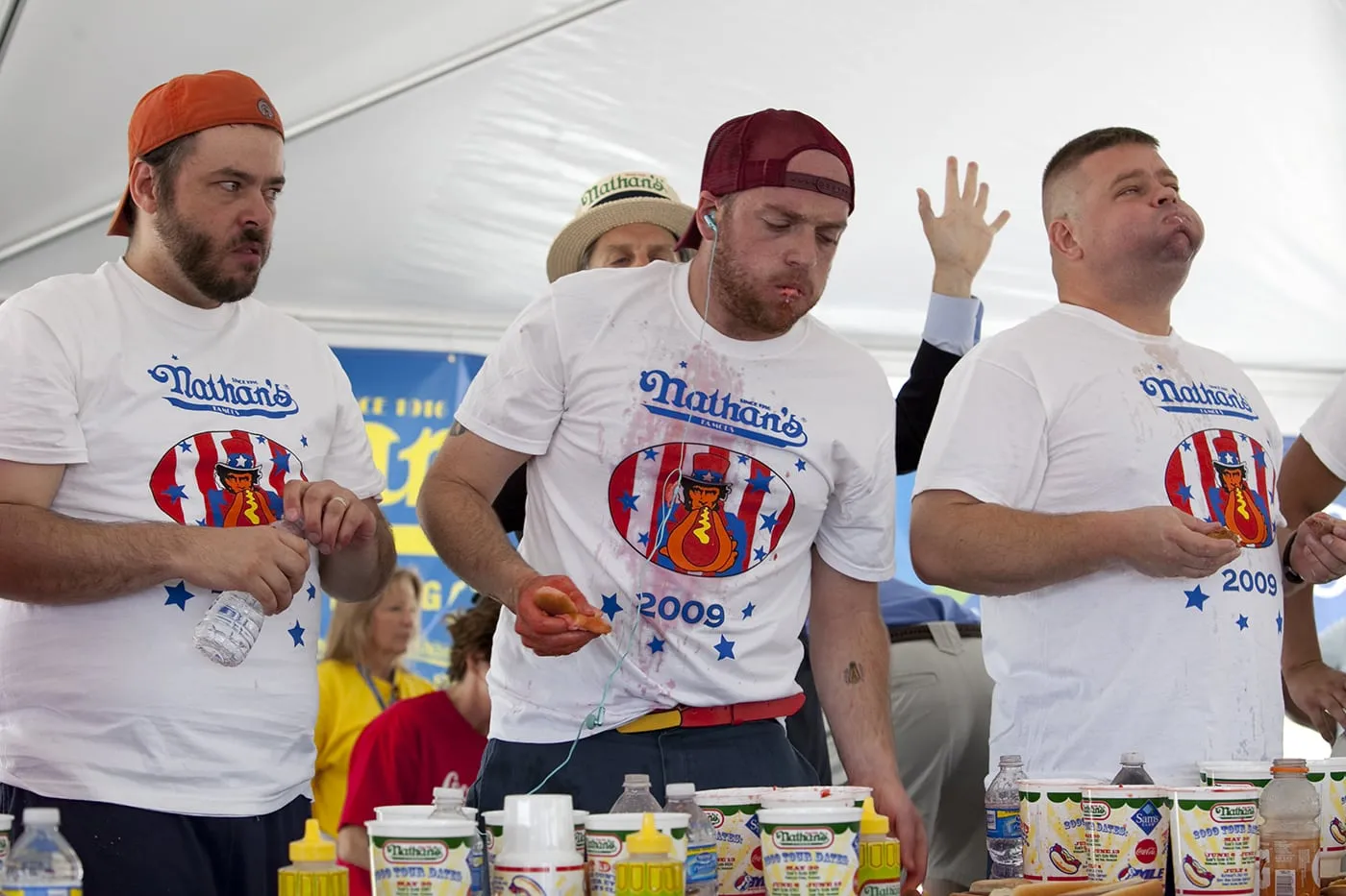 Tim Gravy Brown at a Hot Dog Eating Qualifying Contest in Kansas City, Missouri.