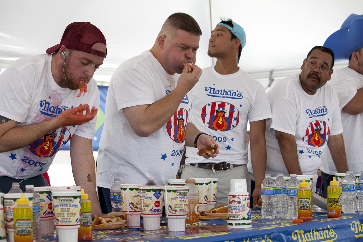 Tim Gravy Brown at a Hot Dog Eating Qualifying Contest in Kansas City, Missouri.