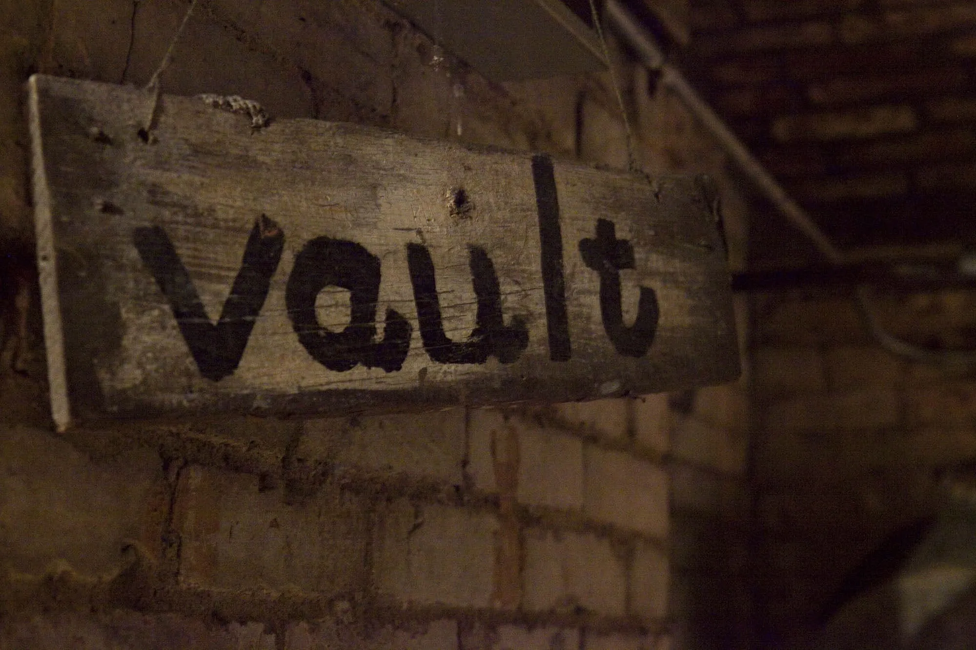 Vault sign seen on the Seattle Underground Tour
