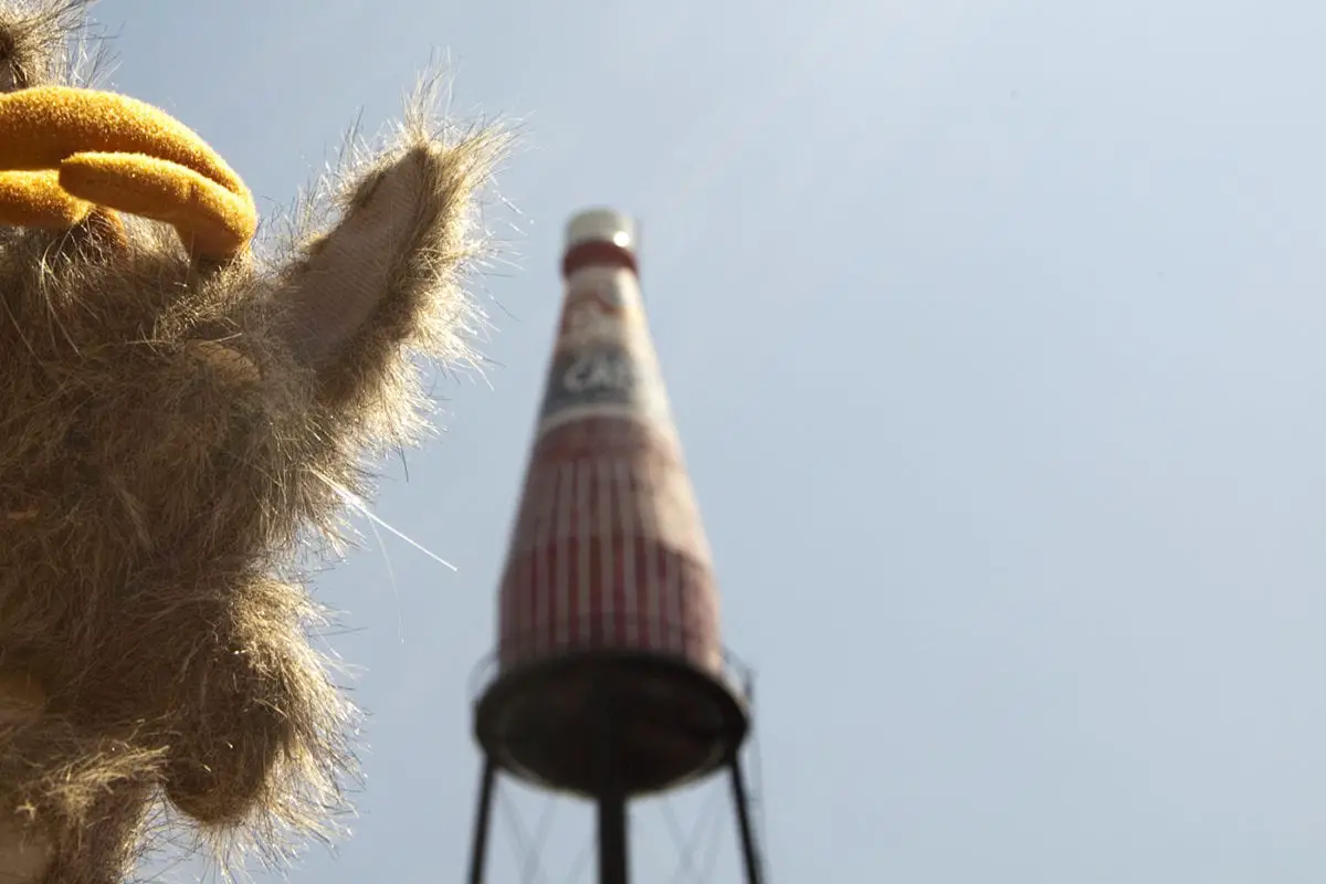 The World's Largest Catsup Bottle, a roadside attraction in Collinsville, Illinois