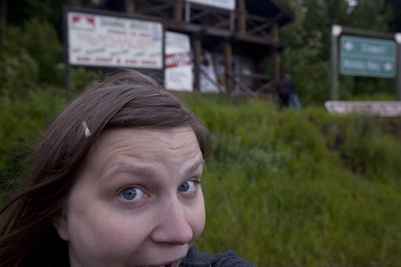 Val at Meziadin Junction, a Hyder, Alaska Visitor Information Center, in British Columbia, Canada.