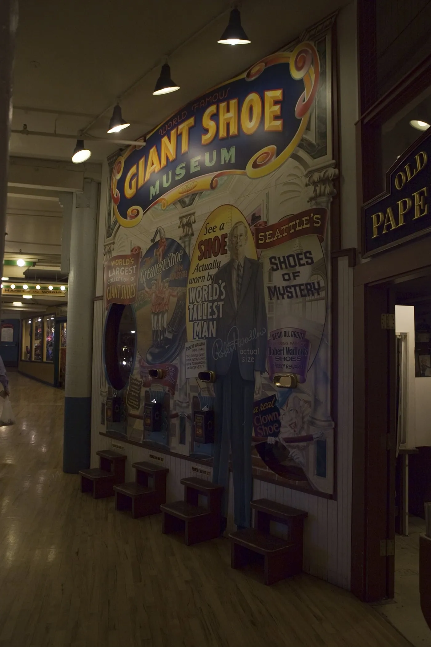 The World Famous Giant Shoe Museum in Pike Place Market in Seattle, Washington.