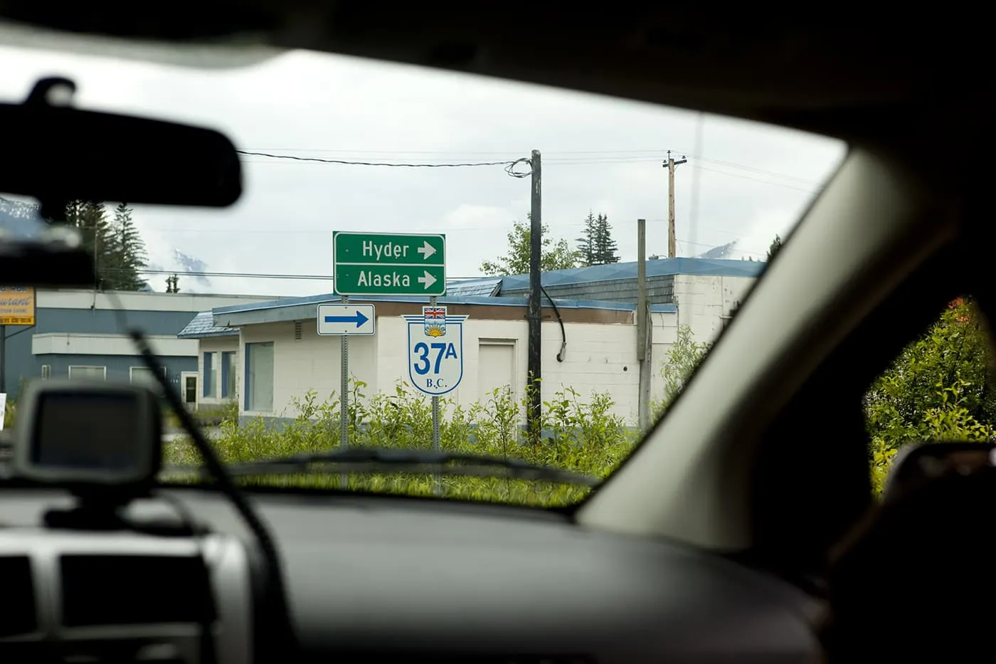 Hyder, Alaska, road sign.