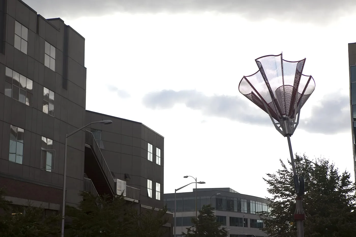 Angie's Umbrella, a sculpture of an upturned umbrella, in Seattle, Washington
