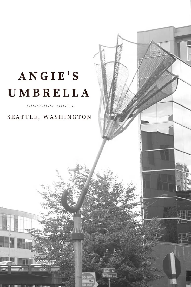 Angie's Umbrella, a sculpture of an upturned umbrella, in Seattle, Washington