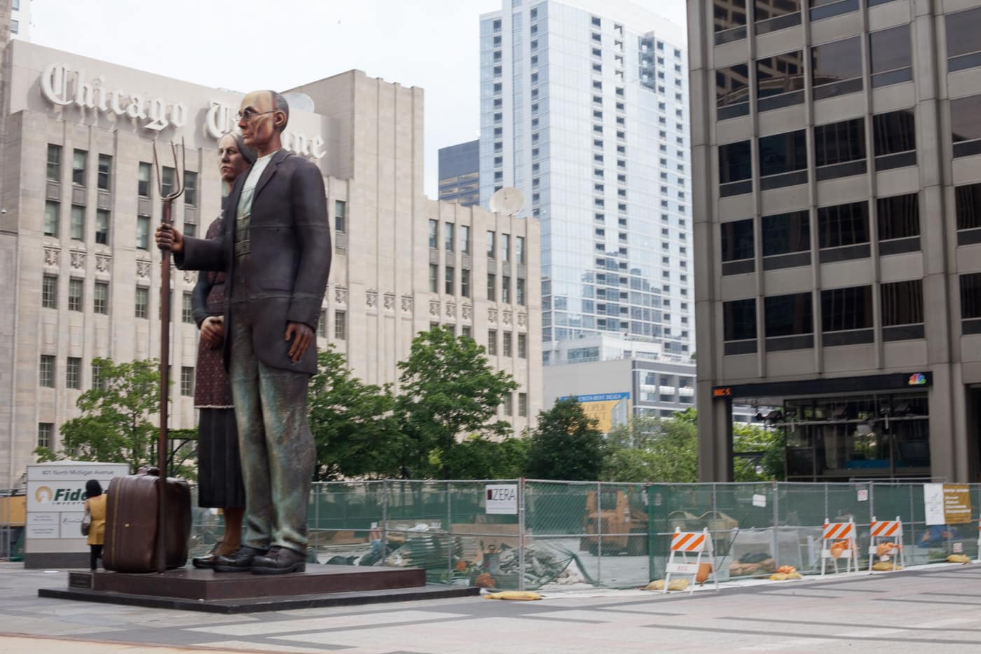 God Bless America - American Gothic Statue by J. Seward Johnson - in Chicago, Illinois.