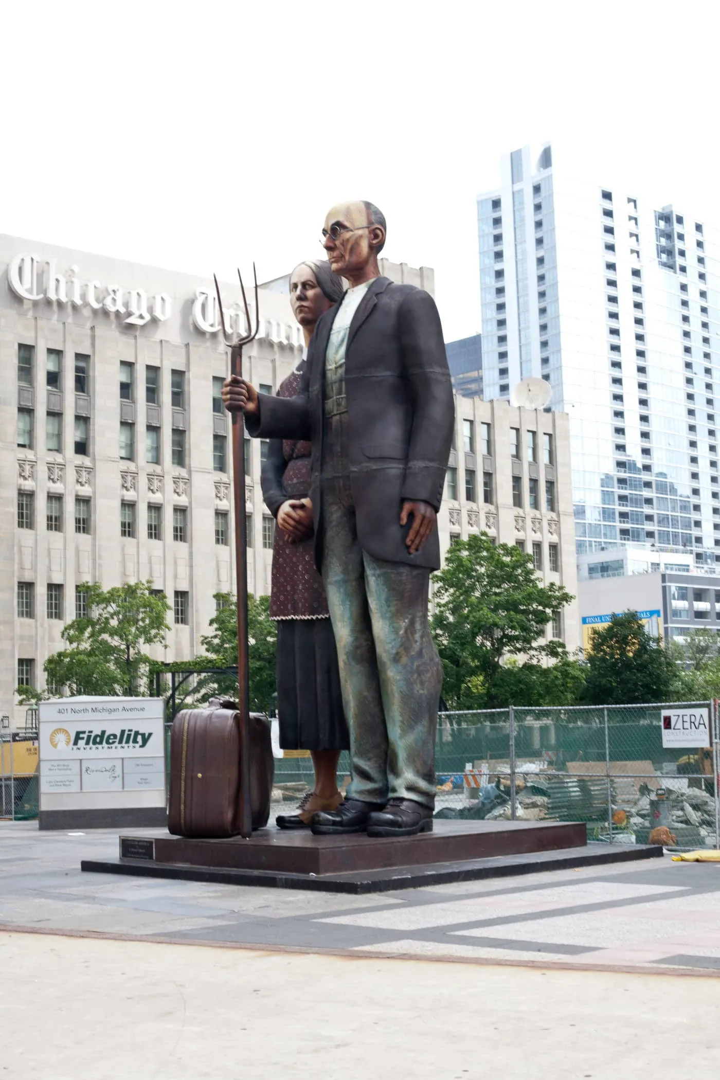 God Bless America - American Gothic Statue by J. Seward Johnson - in Chicago, Illinois.