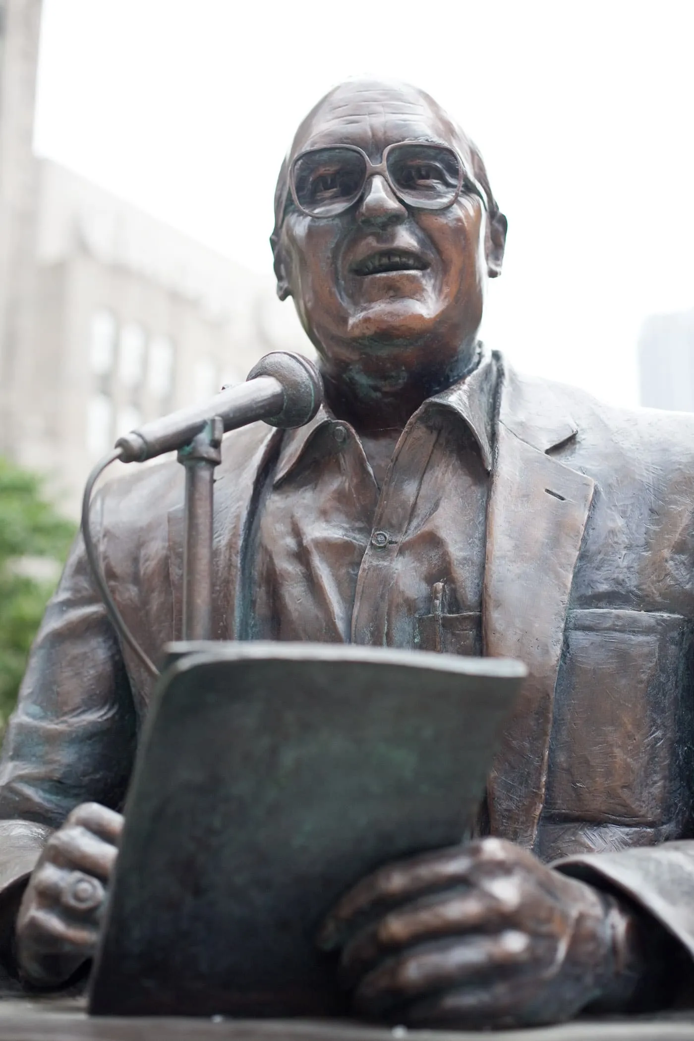 Jack Brickhouse Memorial Statue in Chicago, Illinois.