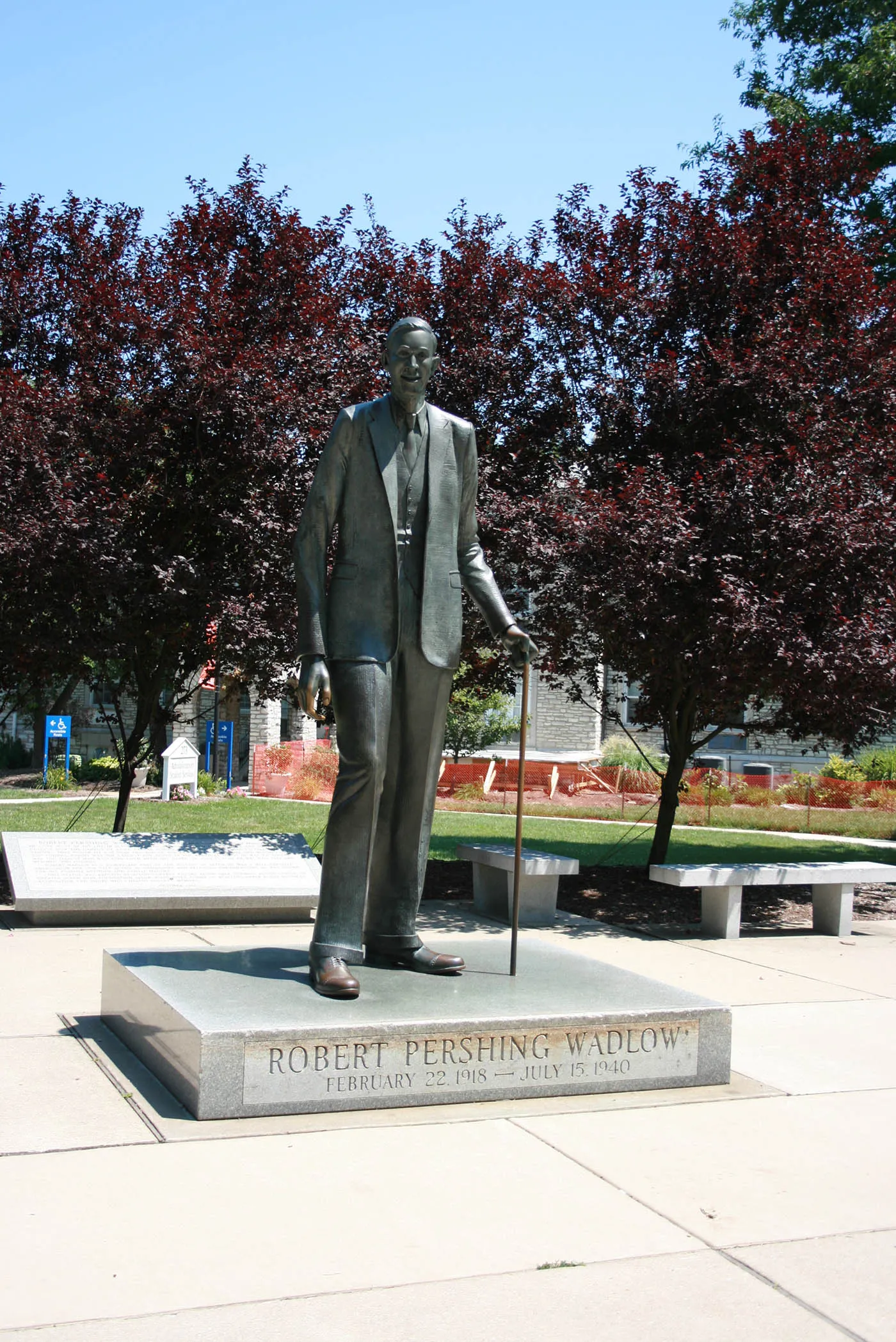 Statue of Robert Wadlow, the world's tallest man, in Alton, Illinois.