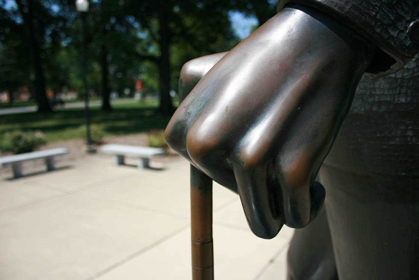 Statue of Robert Wadlow, the world's tallest man, in Alton, Illinois.