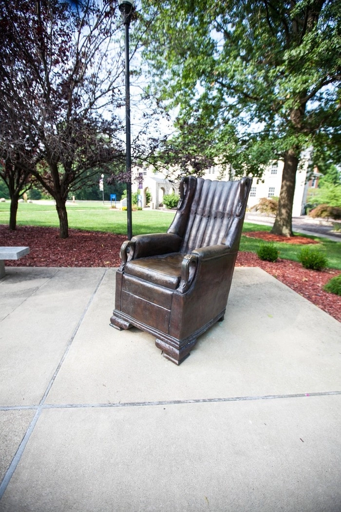 Replica of Robert Wadlow's chair in Alton, Illinois. Robert Wadlow was the World's Tallest Man.